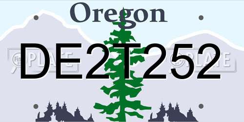 DE2T252 Oregon License Plate