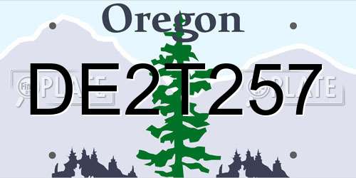 DE2T257 Oregon License Plate