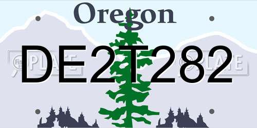 DE2T282 Oregon License Plate