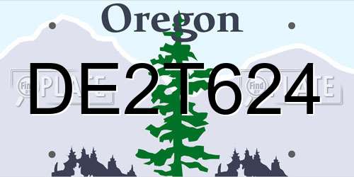 DE2T624 Oregon License Plate
