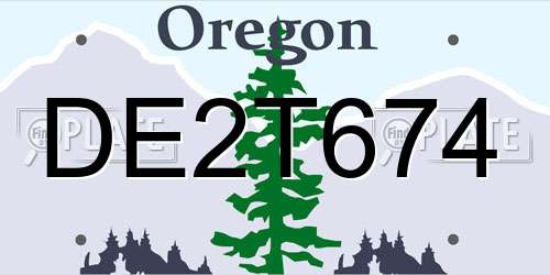 DE2T674 Oregon License Plate