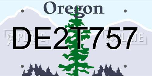 DE2T757 Oregon License Plate