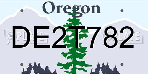 DE2T782 Oregon License Plate
