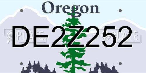 DE2Z252 Oregon License Plate