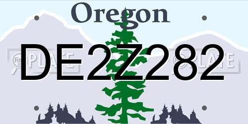 DE2Z282 Oregon License Plate