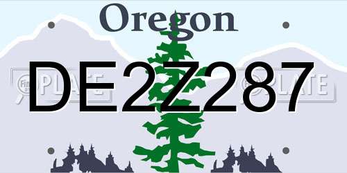 DE2Z287 Oregon License Plate