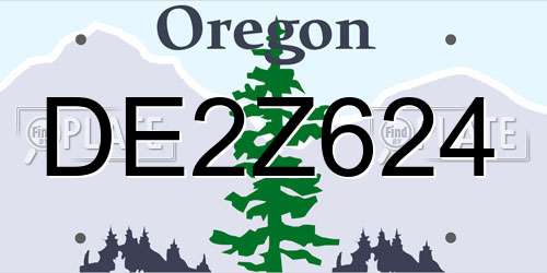 DE2Z624 Oregon License Plate
