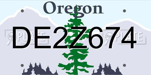 DE2Z674 Oregon License Plate