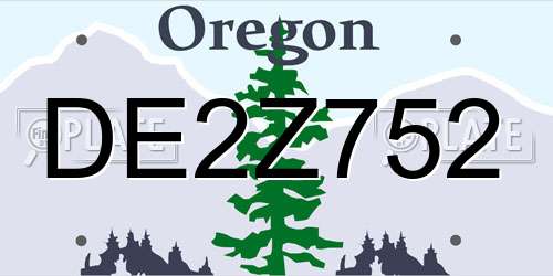 DE2Z752 Oregon License Plate