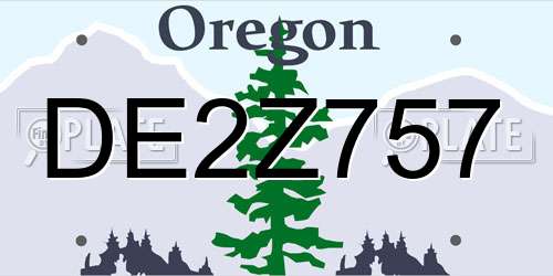 DE2Z757 Oregon License Plate