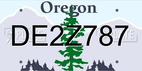 DE2Z787 Oregon License Plate
