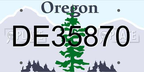 DE35870 Oregon License Plate