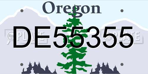 DE55355 Oregon License Plate