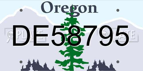 DE58795 Oregon License Plate