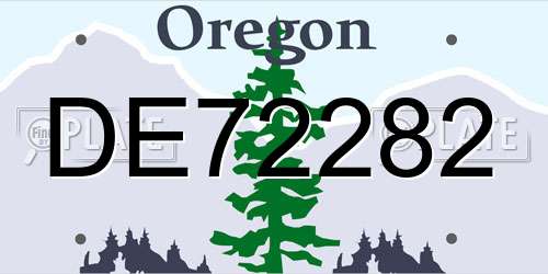 DE72282 Oregon License Plate