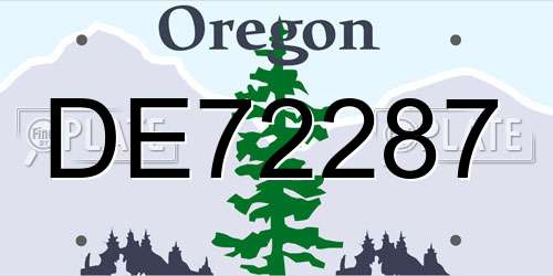 DE72287 Oregon License Plate