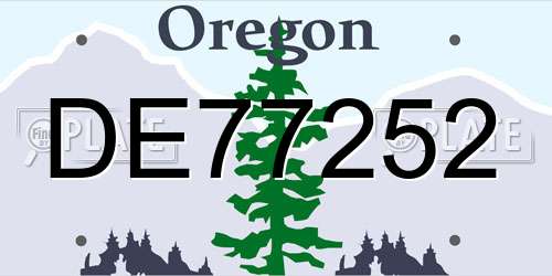 DE77252 Oregon License Plate