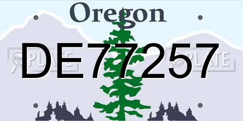 DE77257 Oregon License Plate