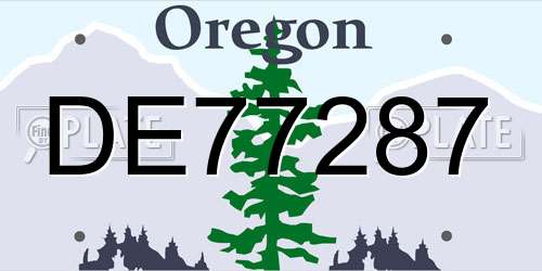 DE77287 Oregon License Plate