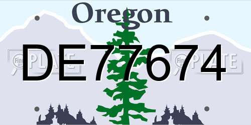 DE77674 Oregon License Plate