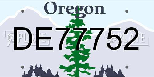 DE77752 Oregon License Plate