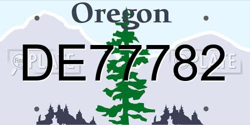 DE77782 Oregon License Plate