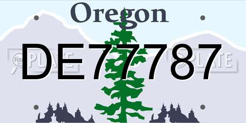 DE77787 Oregon License Plate
