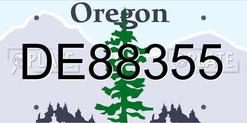 DE88355 Oregon License Plate