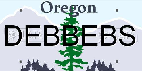 DEBBEBS Oregon License Plate