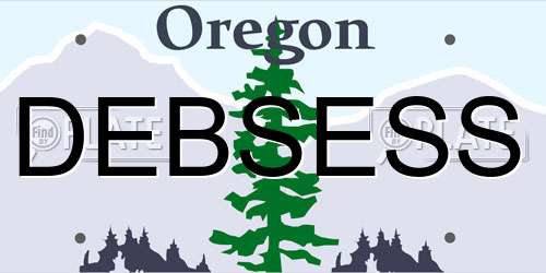 DEBSESS Oregon License Plate
