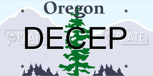 DECEP Oregon License Plate