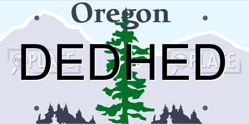 DEDHED Oregon License Plate