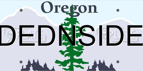 DEDNSIDE Oregon License Plate
