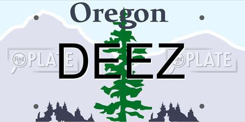 DEEZ Oregon License Plate