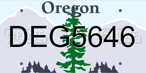 DEG5646 Oregon License Plate