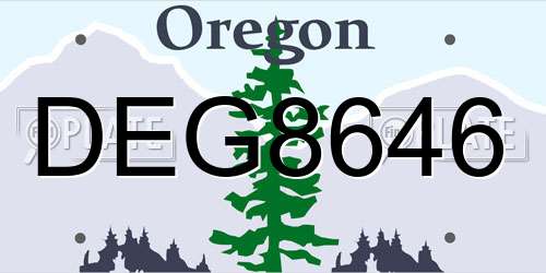 DEG8646 Oregon License Plate
