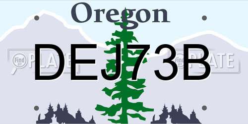 DEJ73B Oregon License Plate