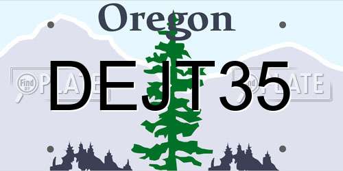 DEJT35 Oregon License Plate