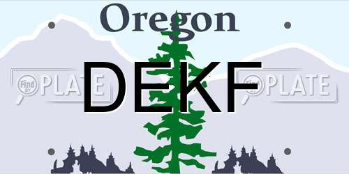 DEKF Oregon License Plate