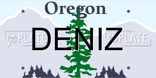DENIZ Oregon License Plate
