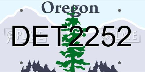 DET2252 Oregon License Plate