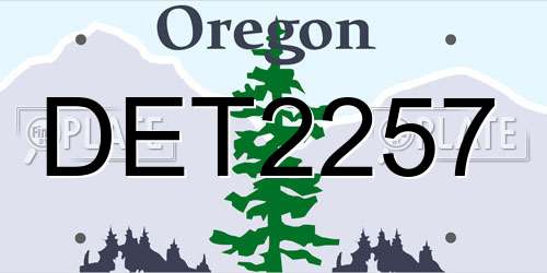 DET2257 Oregon License Plate