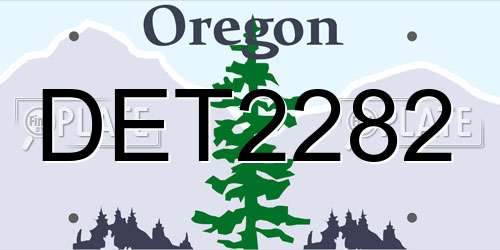 DET2282 Oregon License Plate
