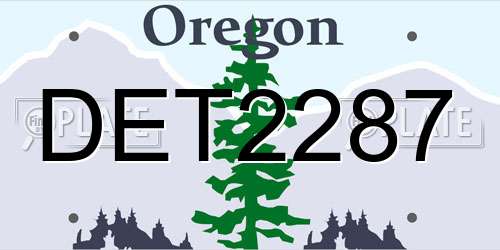 DET2287 Oregon License Plate