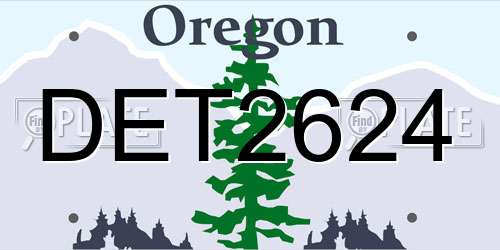 DET2624 Oregon License Plate