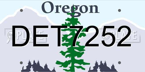 DET7252 Oregon License Plate