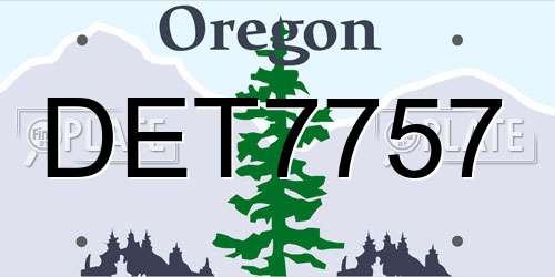 DET7757 Oregon License Plate