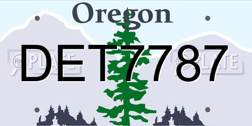 DET7787 Oregon License Plate