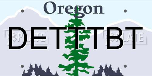 DETTTBT Oregon License Plate