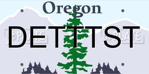 DETTTST Oregon License Plate